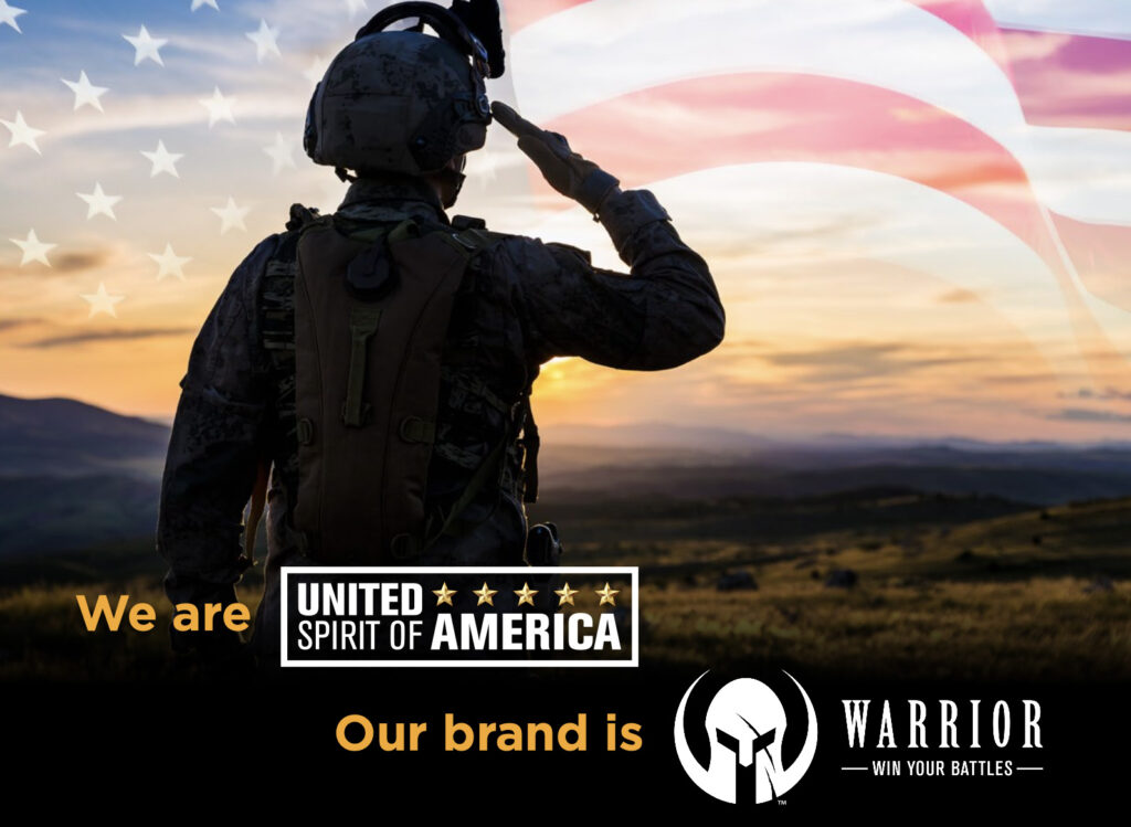 Uniformed soldier giving a military salute at sunset.
